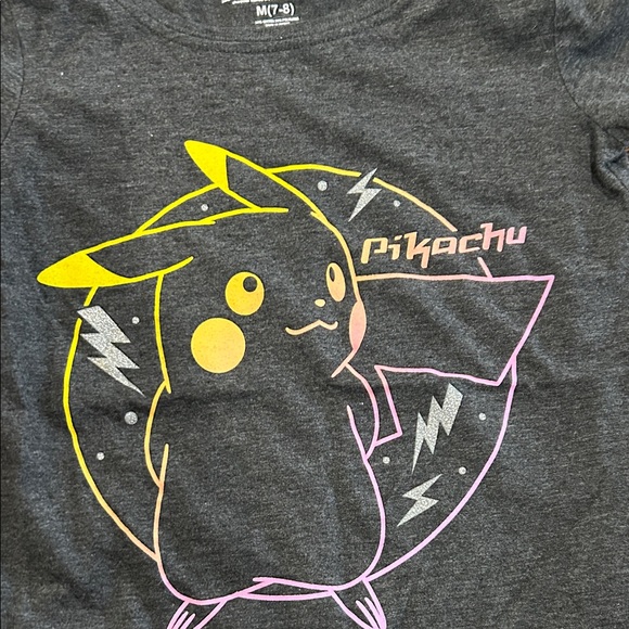 Pokemon Pikachu Kids Tee - Dark Gray - Picture 2 of 4